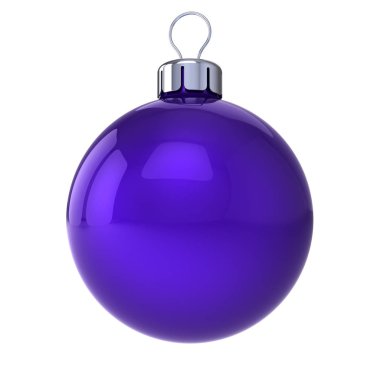 Noel top dekorasyon closeup mavi. Yılbaşı gecesi neşeli Noel Kış süs parlak süsleme geleneksel, asılı. 3D render