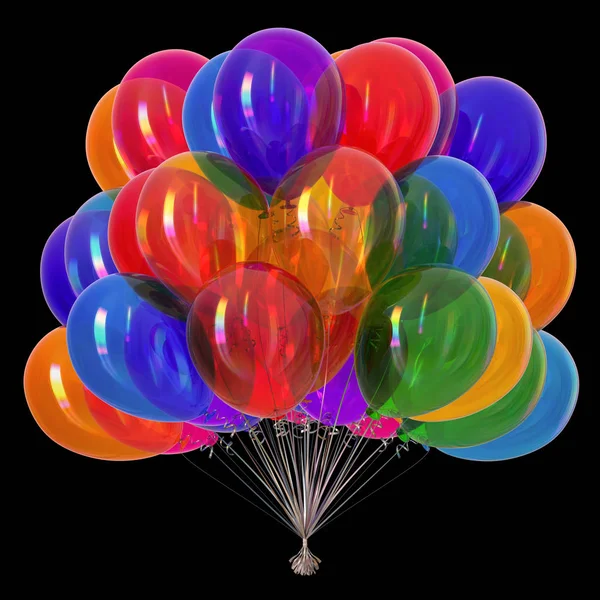 Balões Festa Brilhante Multicolorido Aniversário Decoração Colorida Balão Hélio Bando — Fotografia de Stock