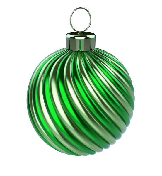 Green Christmas Ball Decoration Close Seup Decor Новогодняя Ночь Висит — стоковое фото