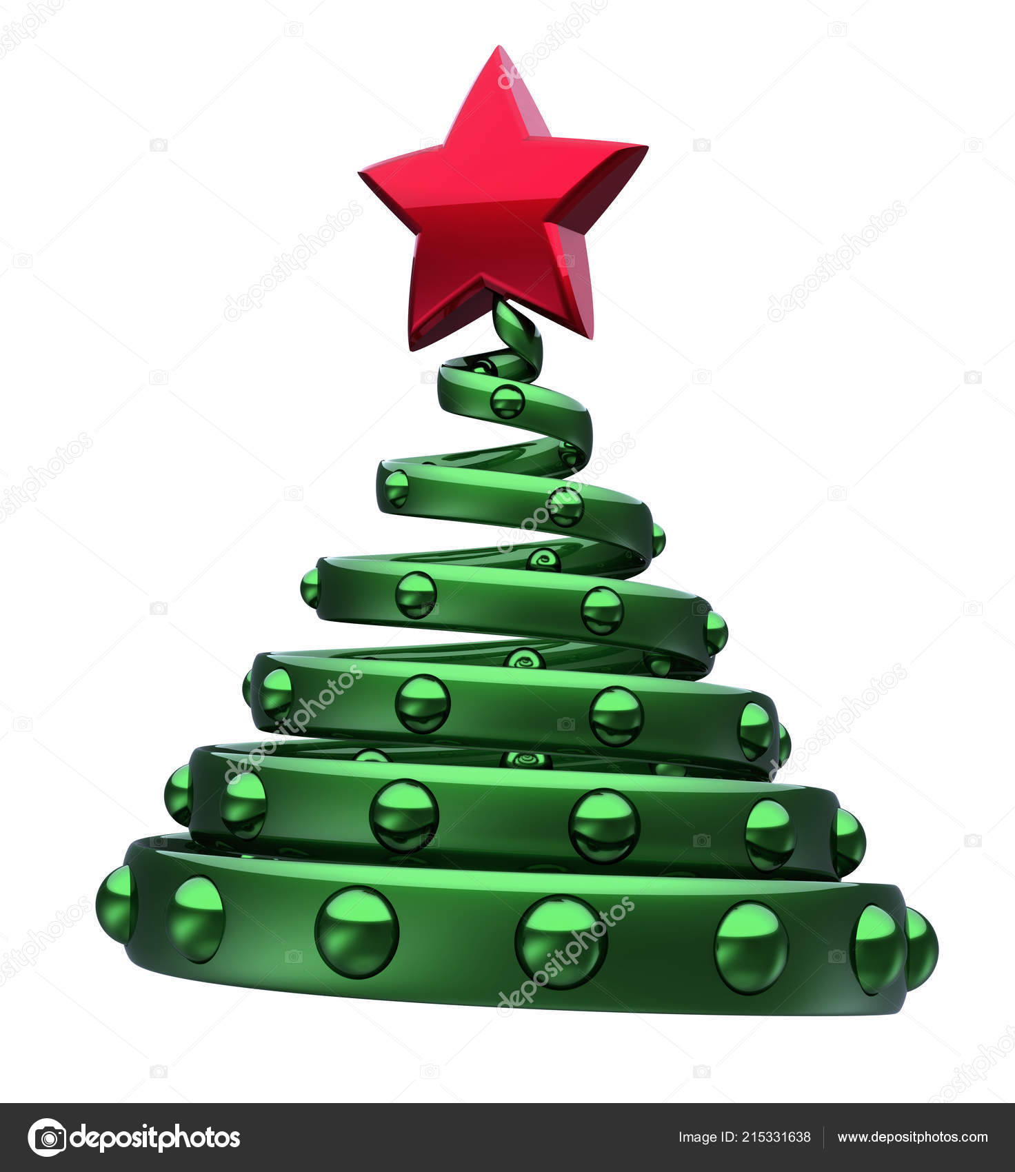 Albero Natale Verde Astratto Con Decorazione Della Stella