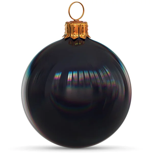 Bola Navidad Negro Decoración Año Nuevo Bauble Adorno Colgante Tradicional — Foto de Stock