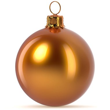 önemsiz şey süsleme geleneksel neşeli Noel Kış süs asılı altın Noel top turuncu dekorasyon mutlu yeni yıl arifesi closeup cilalı. 3D render