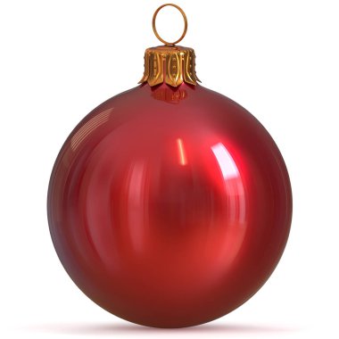 Süsleme geleneksel mutlu neşeli Noel Kış süs asılı Noel top kırmızı dekorasyon önemsiz şey closeup yılbaşı cilalı. 3D render