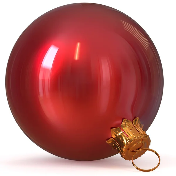 Red Christmas Ball Decoration New Year Eve Hanging Bauble Adornment — Stock Photo, Image