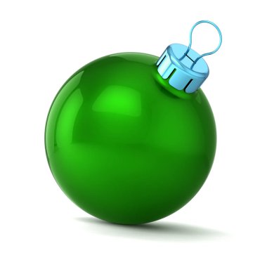 Noel top yeşil dekor, Happy New Year önemsiz şey, kış dekorasyon küre süsleme modern geleneksel Xmas sembolü asılı. 3D render