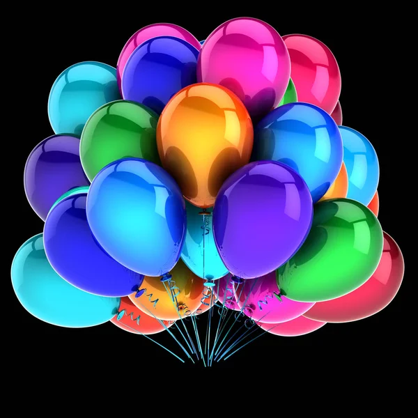 Färgglad Karneval Ballonger Födelsedag Part Dekoration Mångfärgade Festlig Helium Ballong — Stockfoto