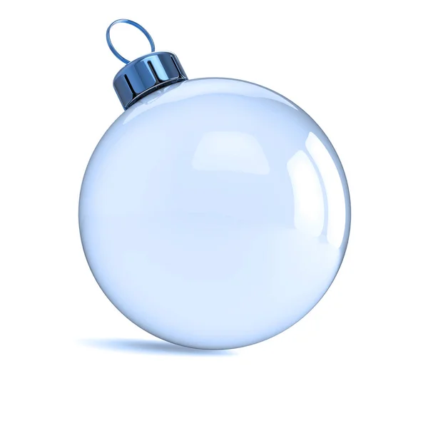 Christmas Ball Vit Julgranskula Blanka Glas Genomskinligt Gott Nytt Dekoration — Stockfoto