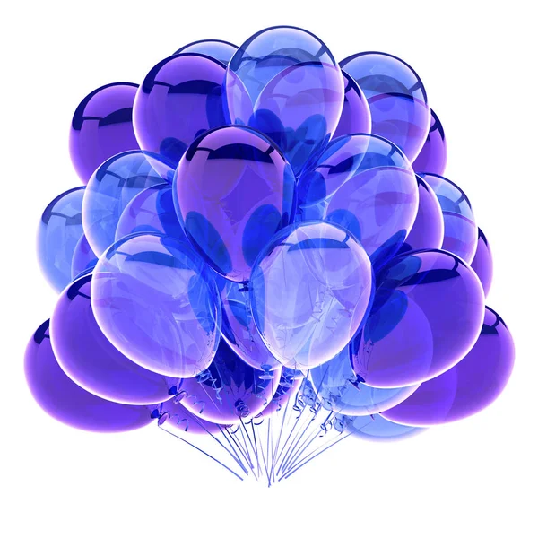 Ballon Fête Bleu Illustration Bouquet Ballons Anniversaire Violet Coloré Anniversaire — Photo