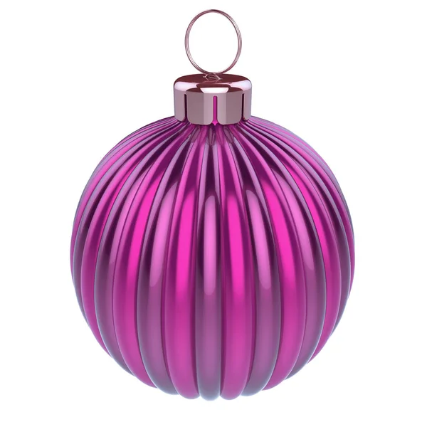 Violet Violet Boule Noël Rayé Métallique Brillant Décoration Boule Saint — Photo