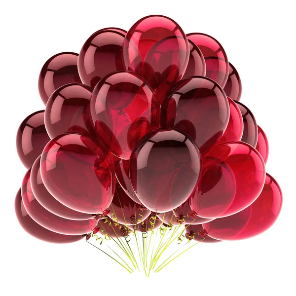 Balon Czerwony Party Urodziny Balony Duży Pęczek Błyszczący Okazji Ozdoba — Zdjęcie stockowe