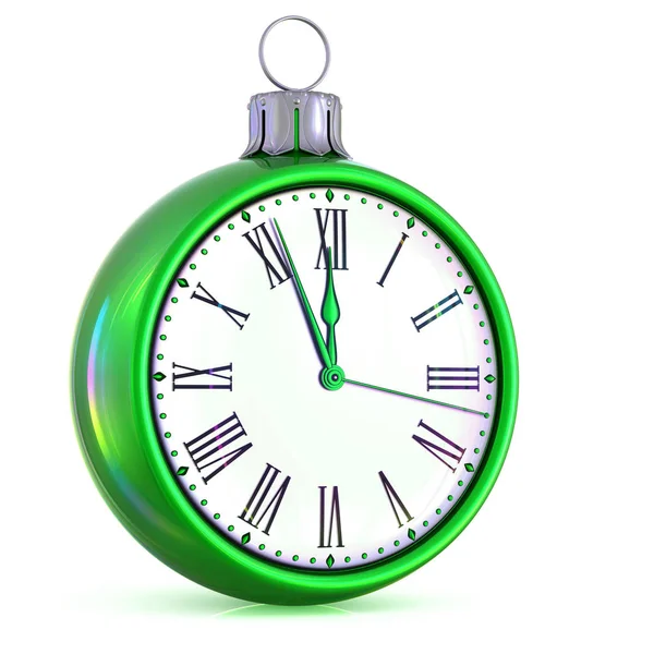 Jour Horloge Visage Compte Rebours Boule Noël Minuit Pression Décoration — Photo