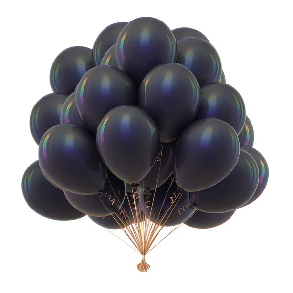 Doğum Günü Balonları Siyah Grup Parti Dekorasyon Güzel Karanlık Karnaval — Stok fotoğraf