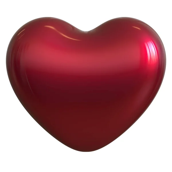 Amor coração forma símbolo vermelho brilhante ícone perfeito — Fotografia de Stock