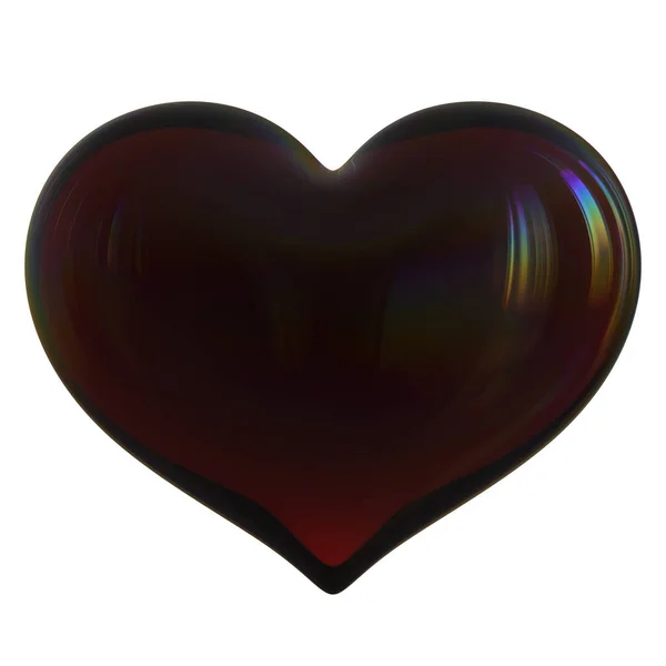 Coeur en forme de symbole noir foncé translucide. Icône d'amour sale toxique — Photo
