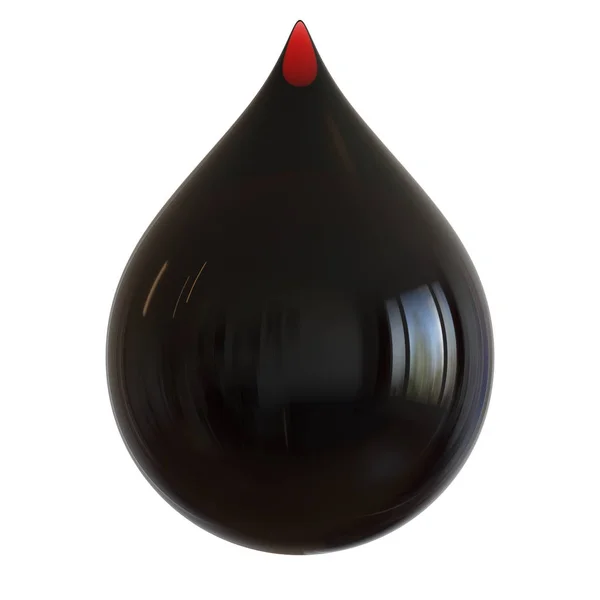 Капля бензина с маслом черная капля крупным планом глянцевая — стоковое фото