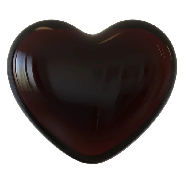 Forma do coração símbolo preto escuro translúcido ícone de amor tóxico — Fotografia de Stock