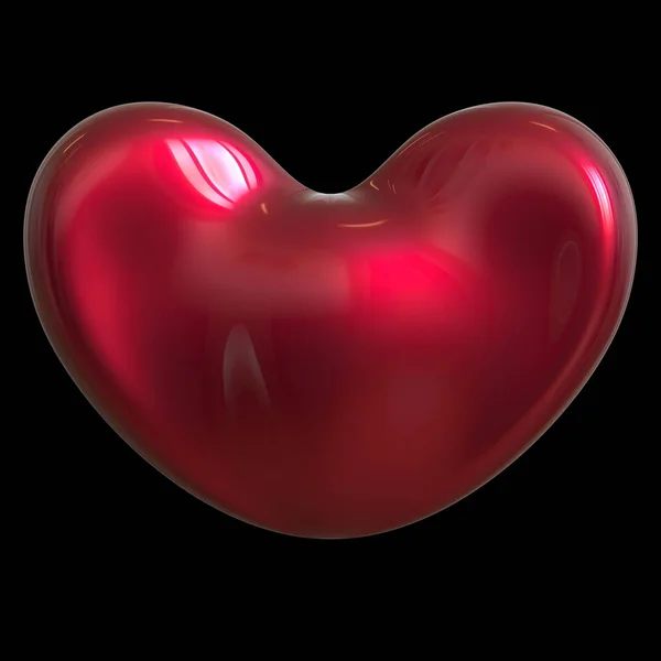 Hjärta form ful udda kärleks symbol glänsande röd — Stockfoto