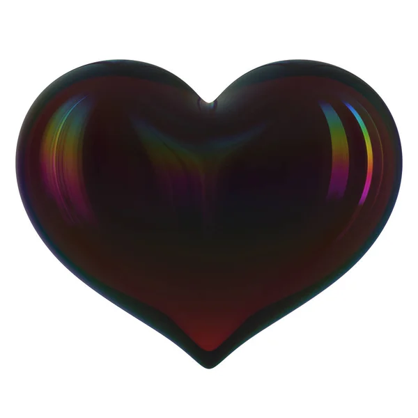 Bad heart shape black shining toxic love icon — Stock Photo, Image