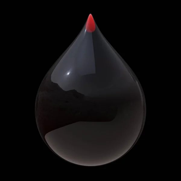 Petrol damla benzinli siyah damlacık yakın çekim 3d illüstrasyon — Stok fotoğraf