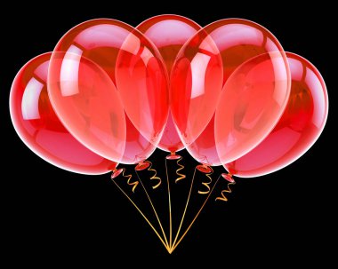 kırmızı pembe balonlar demet