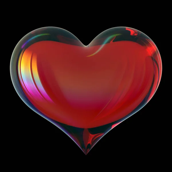 3D-illustratie van slechte zwarte hart vorm symbool vloeibaar donker — Stockfoto