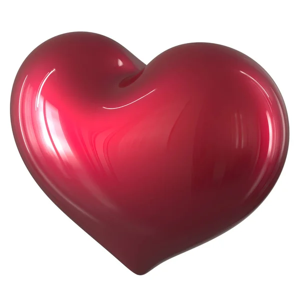3D απεικόνιση του σχήματος της καρδιάς μου αρέσει το σύμβολο κλασικό κόκκινο γυαλιστερό — Φωτογραφία Αρχείου