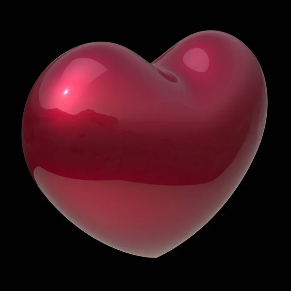 3d ilustração de vermelho coração forma eu amo você símbolo isolado no preto — Fotografia de Stock