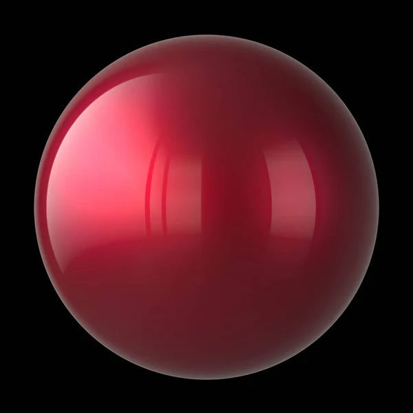 Ilustración 3d de esfera roja ronda botón bola círculo forma geométrica — Foto de Stock