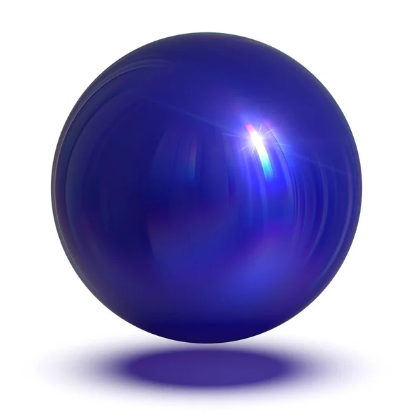 3D απεικόνιση της μπλε σφαίρας στρογγυλό κουμπί βασική μπάλα κύκλος γεωμετρικό σχήμα — Φωτογραφία Αρχείου