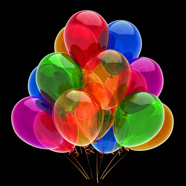 Mångfärgade gäng ballonger födelsedag karneval Party dekoration — Stockfoto