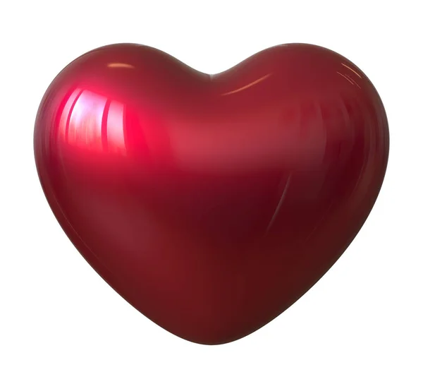 Forma do coração Símbolo de amor vermelho Dia dos Namorados ícone em branco brilhante — Fotografia de Stock