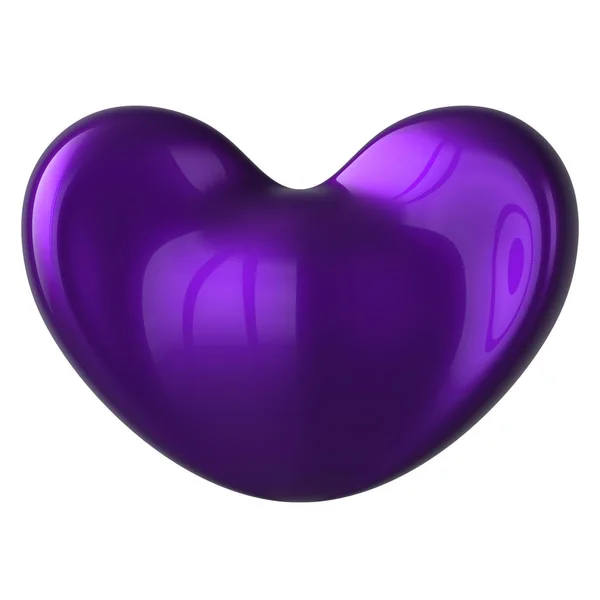 Kształt serca fioletowy symbol miłości błyszczący. Walentynkowa karta okolicznościową — Zdjęcie stockowe
