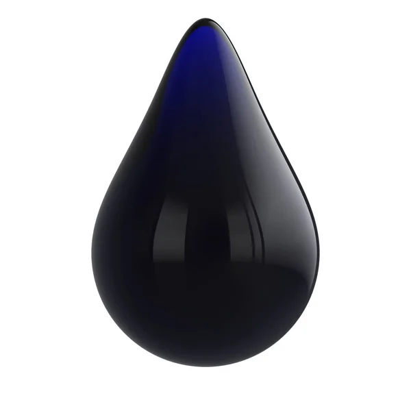 Отруйна синьо-чорна крапля нафти бензин крапля глянцевий темний — стокове фото