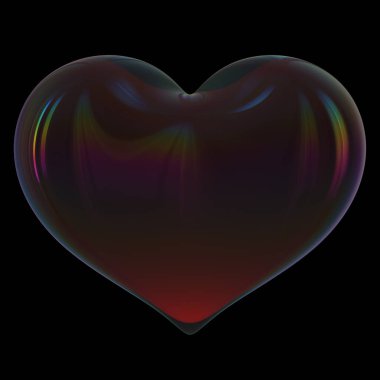 Siyah kalp şekli sembolü koyu zehir saydam parlak