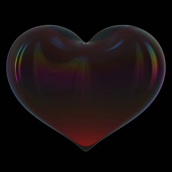Zwart hart vorm symbool Dark Poison doorschijnend glanzend — Stockfoto