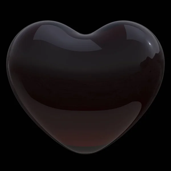 Schmutzige Herzform schwarzes Symbol dunkles Gift transluzent glänzend — Stockfoto