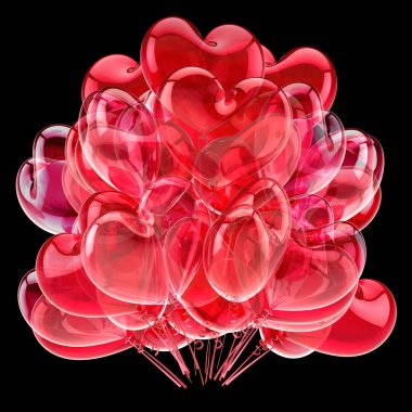 Sevgililer günü aşk kalp şeklinde parti balonlar demet kırmızı