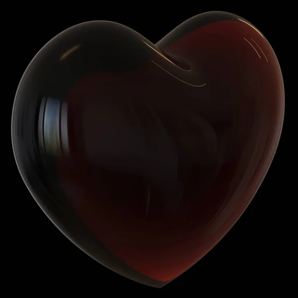 Черный символ плохой формы сердца, темный полупрозрачный, как капля масла — стоковое фото