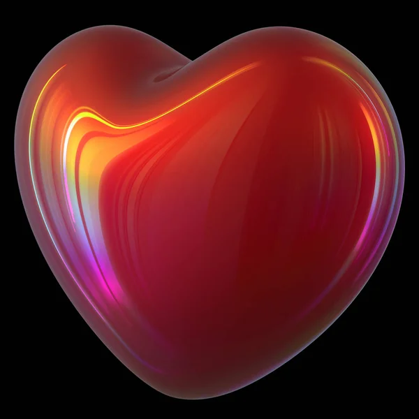 Forma do coração Símbolo do amor Dia dos Namorados ícone colorido vermelho — Fotografia de Stock
