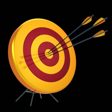 Hedef üç ok boğa-göz okçuluk çekim merkezinde vurdu