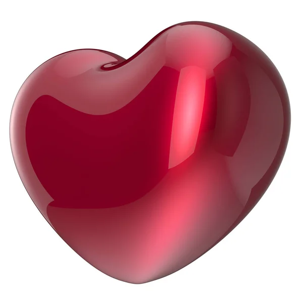 Heart shape symbol side-view red glossy — Stock Photo, Image