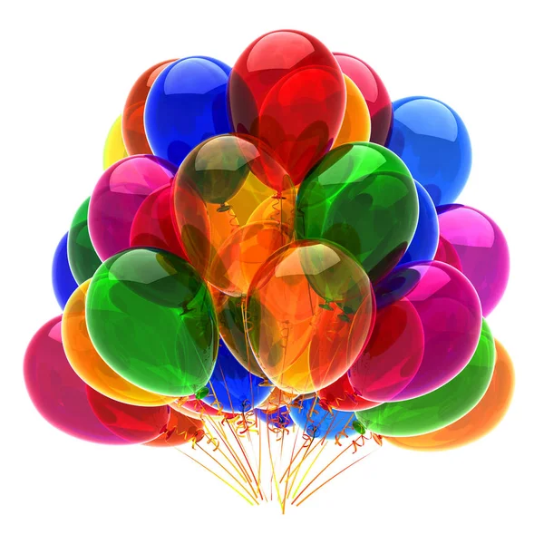 大气球束生日嘉年华派对装饰多彩 — 图库照片