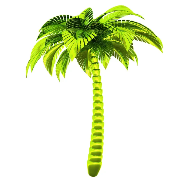 Palm tree green metallic stylized tropical plant nature symbol — Stock Photo, Image