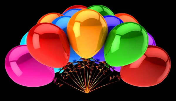 Party balloon bunch glossy colorful. День рождения украшения — стоковое фото