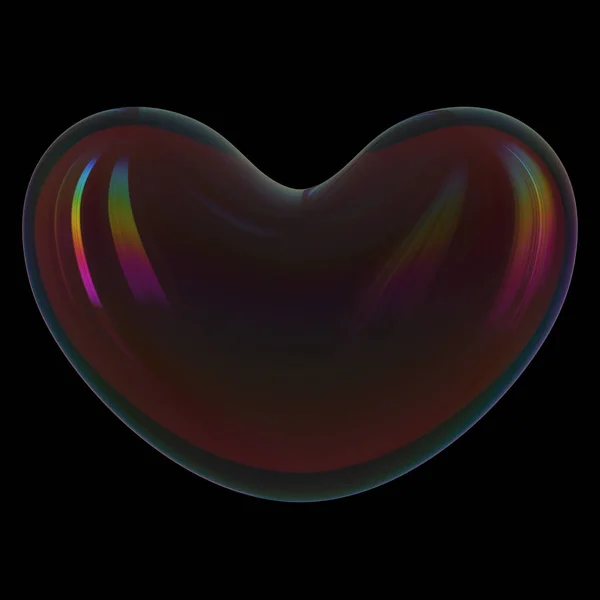 Mauvaise forme de coeur symbole noir foncé translucide comme l'huile. sale amour — Photo