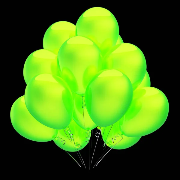 Groen fluorescerende kleuren ballon bos partij verjaardag decoratie — Stockfoto