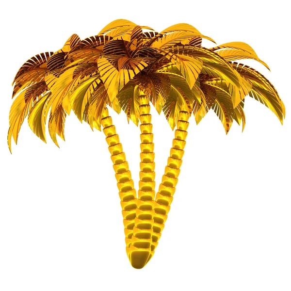 金棕榈树风格的热带植物自然象征 — 图库照片