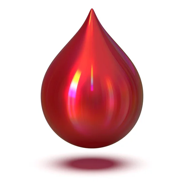 Red drop blood abstract ink dye shining. Single droplet form closeup — Stock Photo, Image