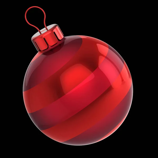 Red Christmas ball beautiful bauble Happy New Year symbol — Stock Photo, Image