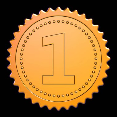 Altın mühür 1 numara. Birincilik ödülü Rosette.